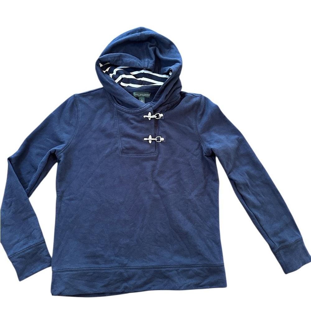 Lauren Jeans Company Ralph Lauren Dark Blue Hoodie‎ with silver hooks size S